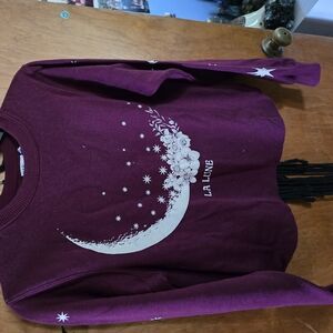 Burgundy 'La Lune' Graphic Sweatshirt